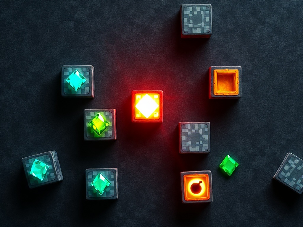 Игровое поле Mine Drop — казино с кирками в стиле Майнкрафт